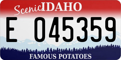 ID license plate E045359