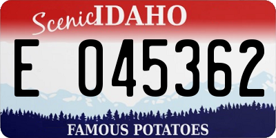 ID license plate E045362