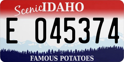 ID license plate E045374