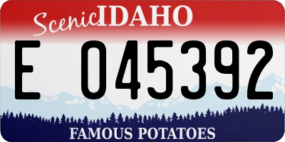 ID license plate E045392
