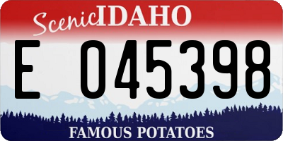 ID license plate E045398