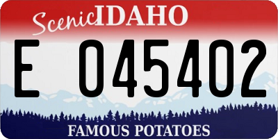 ID license plate E045402