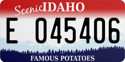ID license plate E045406