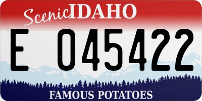 ID license plate E045422