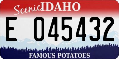 ID license plate E045432