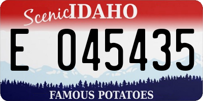 ID license plate E045435