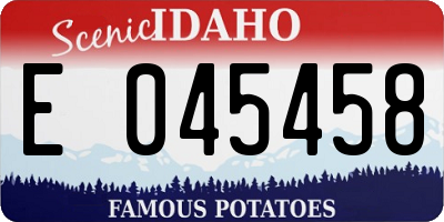 ID license plate E045458