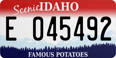 ID license plate E045492