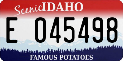 ID license plate E045498