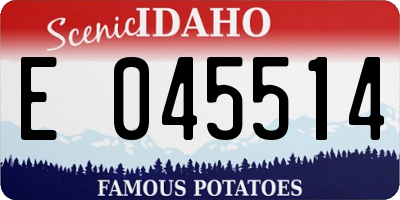 ID license plate E045514