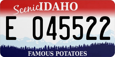 ID license plate E045522