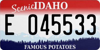 ID license plate E045533