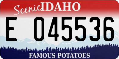 ID license plate E045536