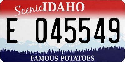 ID license plate E045549