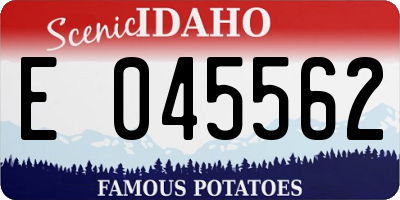 ID license plate E045562