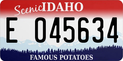 ID license plate E045634