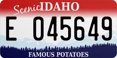 ID license plate E045649
