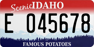 ID license plate E045678