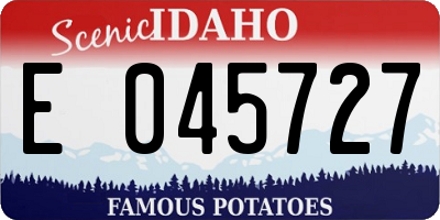 ID license plate E045727