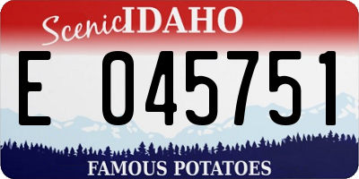ID license plate E045751