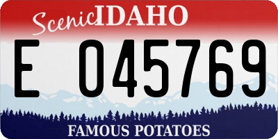 ID license plate E045769