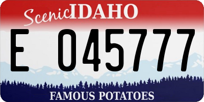 ID license plate E045777