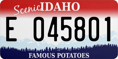 ID license plate E045801