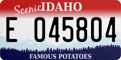 ID license plate E045804