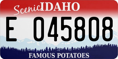 ID license plate E045808