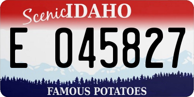 ID license plate E045827