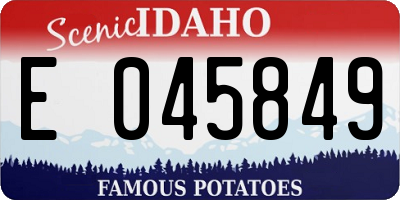 ID license plate E045849