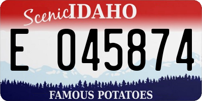 ID license plate E045874