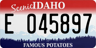 ID license plate E045897