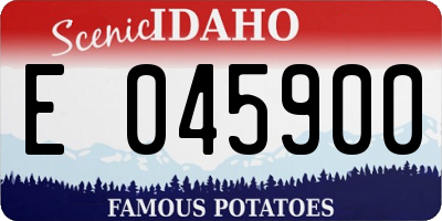 ID license plate E045900