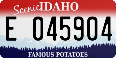 ID license plate E045904