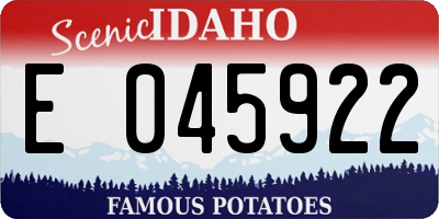 ID license plate E045922