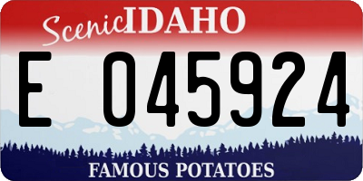 ID license plate E045924
