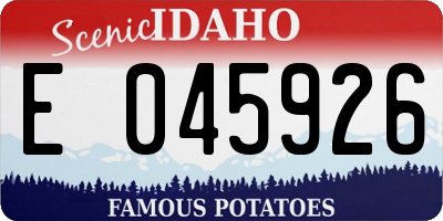 ID license plate E045926