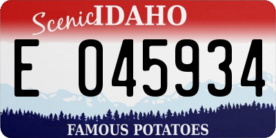 ID license plate E045934