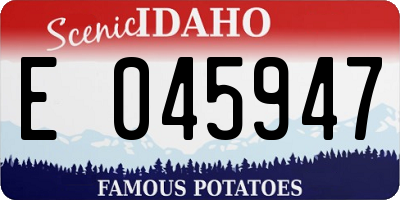 ID license plate E045947