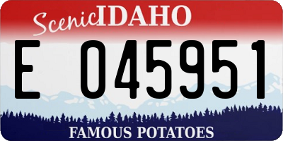 ID license plate E045951
