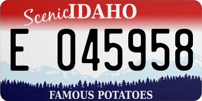 ID license plate E045958