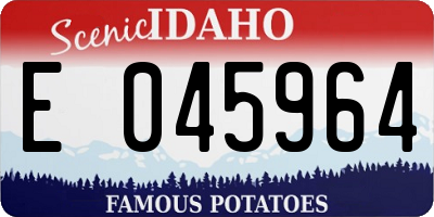 ID license plate E045964