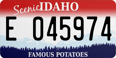 ID license plate E045974