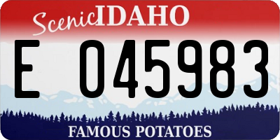 ID license plate E045983