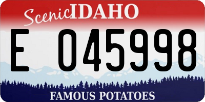 ID license plate E045998