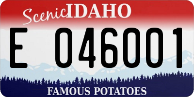 ID license plate E046001