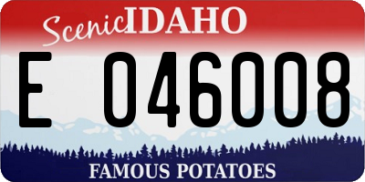 ID license plate E046008