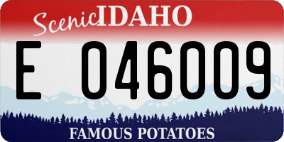 ID license plate E046009