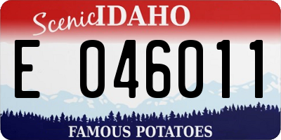 ID license plate E046011